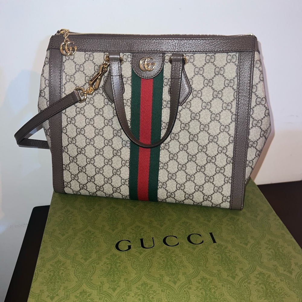 GUCCI OPHIDIA GG MEDIUM TOTE BAG